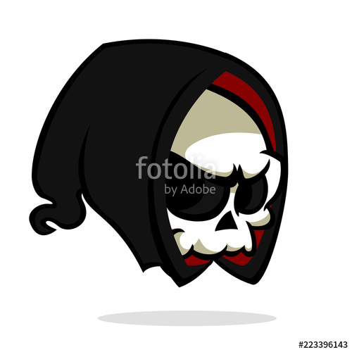 500x500 Cute Cartoon Grim Reaper Isolated On White Cute Halloween