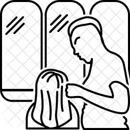 256x256 Hair Care Icon Of Line Style