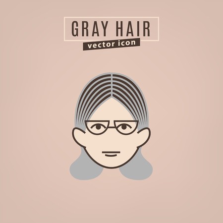 450x450 Gray Hair Icon Hair Problems Collection Vector Illustration