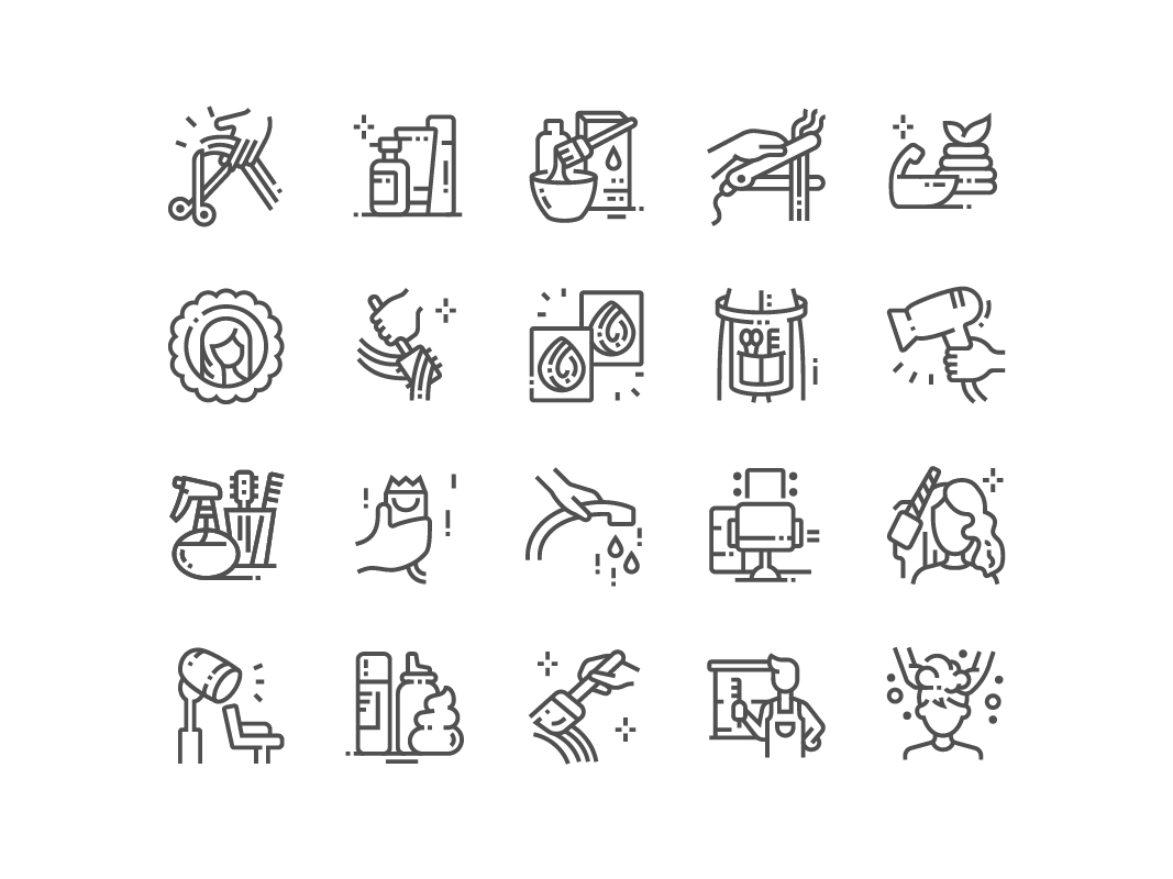 1067x800 Hair Salon Icons