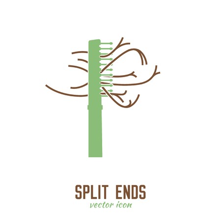 450x450 Split Ends Icon Hair Problems Collection Vector Illustration