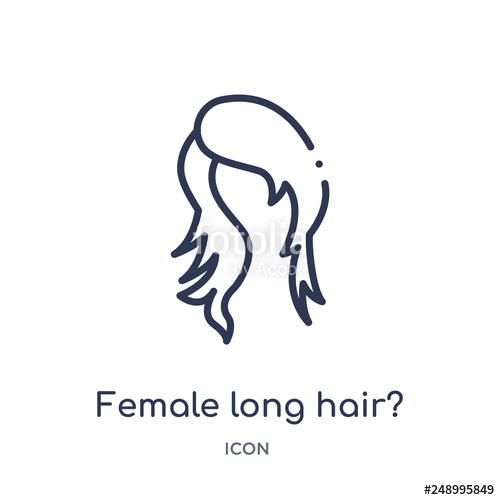 500x500 Female Long Hair Icon From Woman Clothing Outline Collection