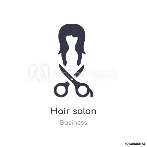 500x500 Hair Salon Outline Icon Isolated Line Vector Illustration