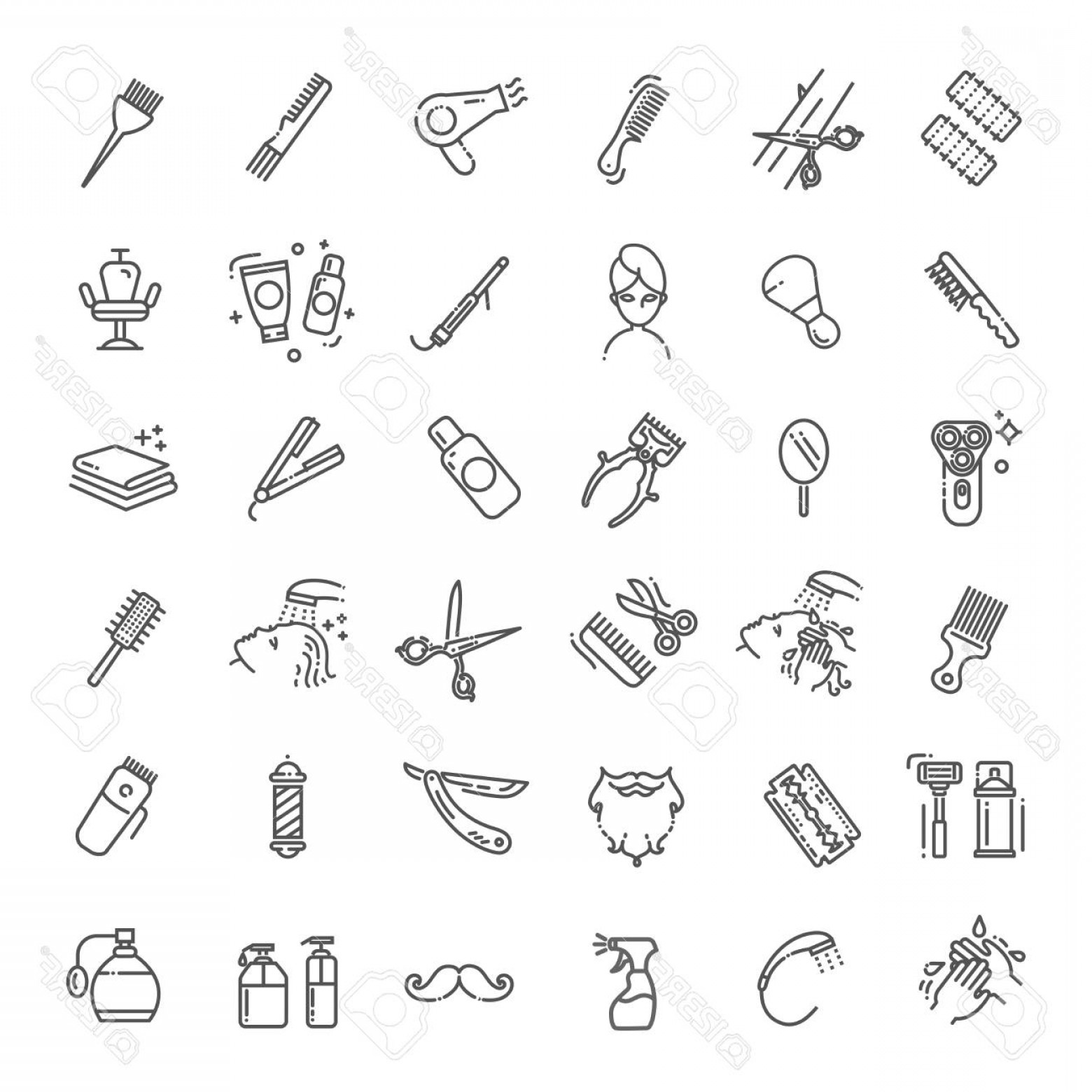 1560x1560 Photostock Vector Hair Salon And Beauty Salon Vector Icons Soidergi