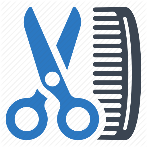 512x512 Barber, Beauty Salon, Comb, Hair Salon, Scissors Icon