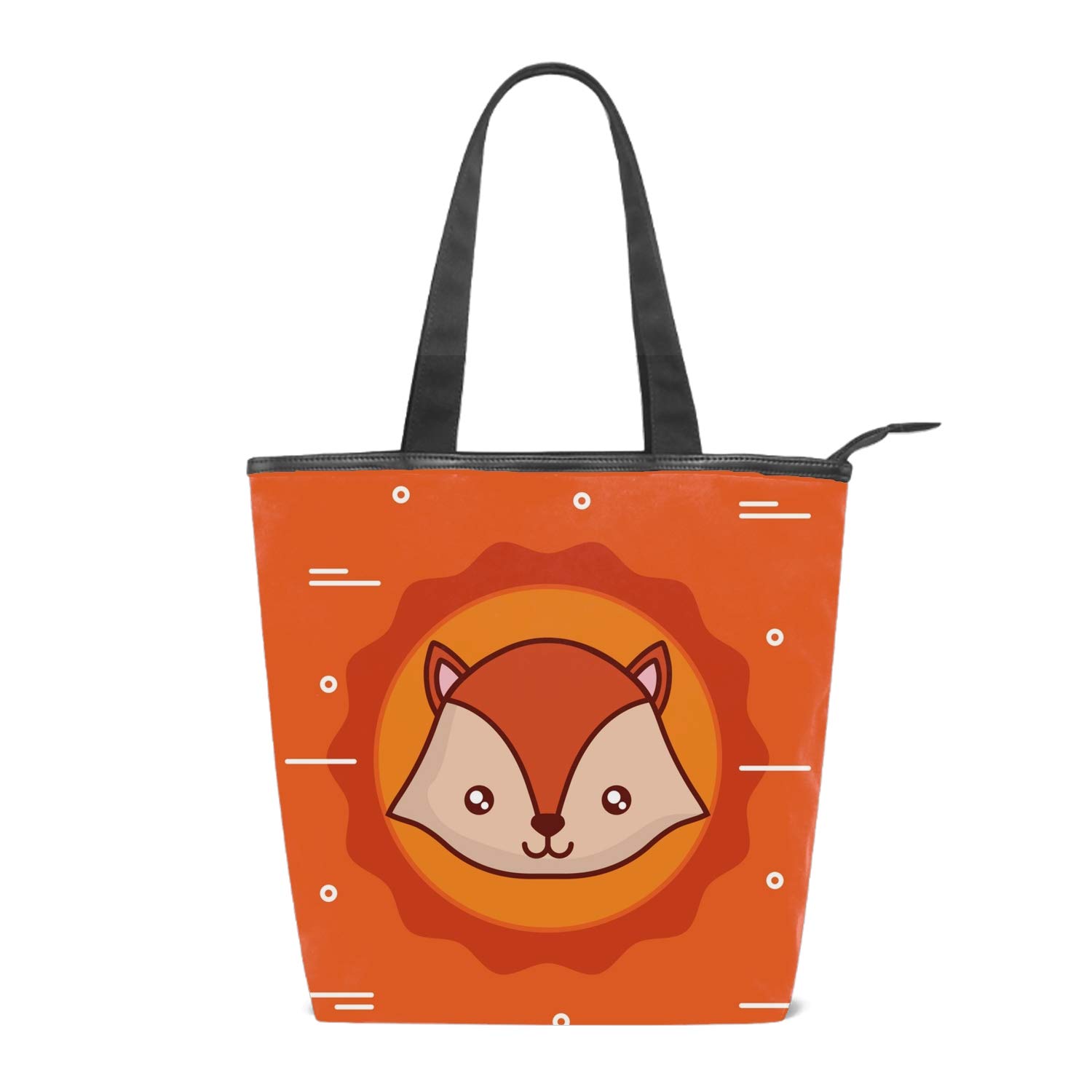 Women's Canvas Shoulder Tote Handbag, Cute Fox Icon 1500x1500 Women's Canvas Shoulder Tote Handbag, Cute Fox Icon