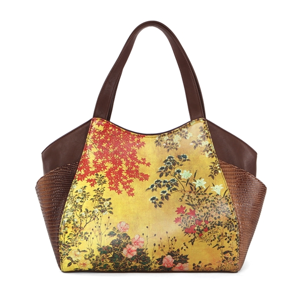 Japanese Screen Large Shoulder Tote Wpockets On Both Sides 600x600 Japanese Screen Large Shoulder Tote Wpockets On Both Sides