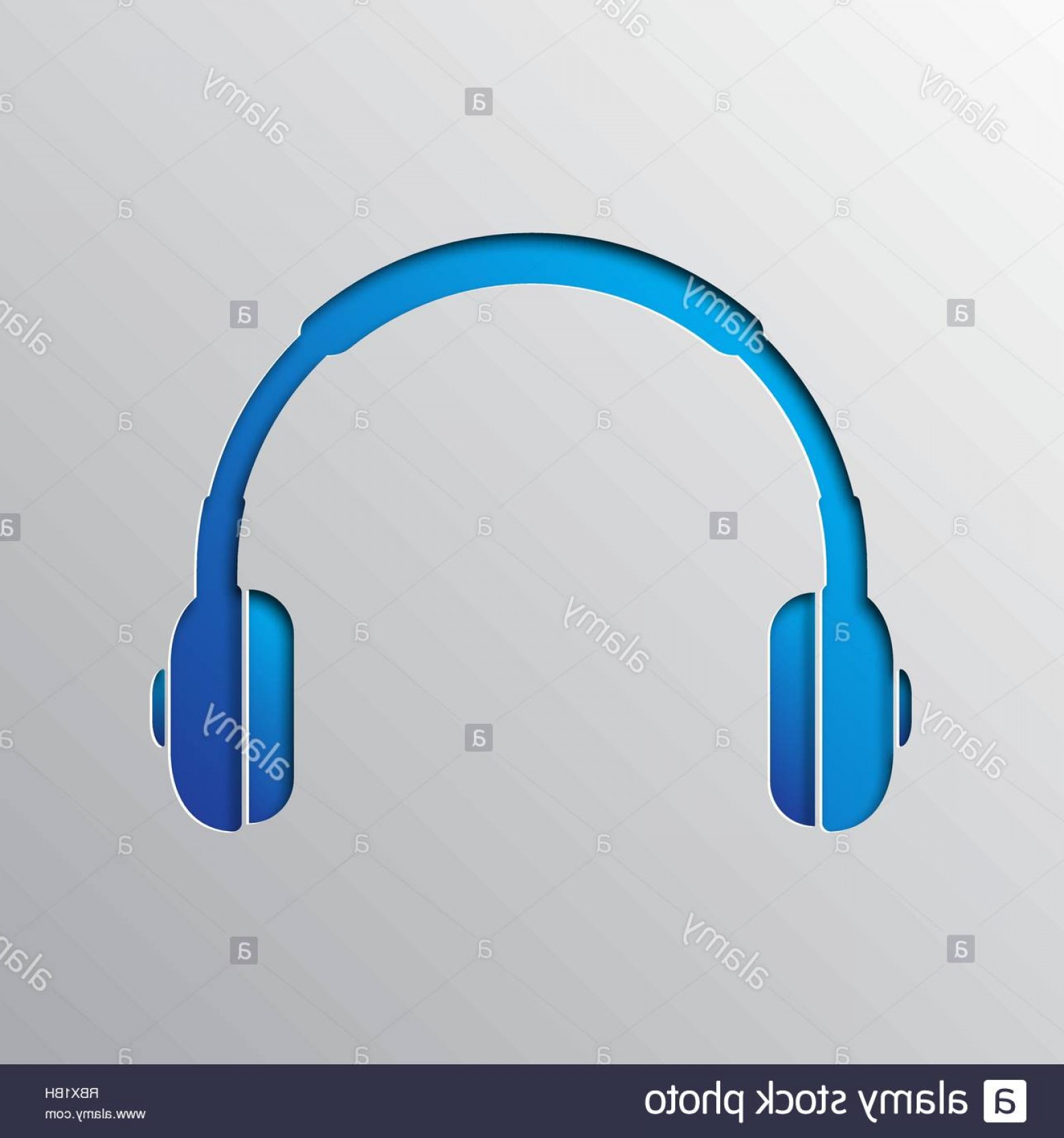 1560x1668 Paper Art Of The Blue Headphones Isolated Vector Illustration