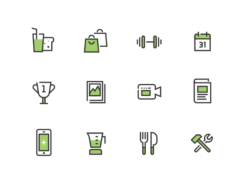 800x600 Health Fitness Icon Set