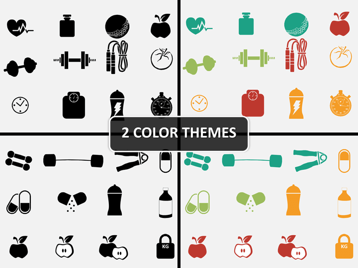 720x540 Health And Fitness Icons Powerpoint Sketchbubble
