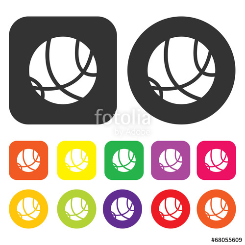 500x500 Basketball Icon Health And Fitness Symbol Round And Rectangle