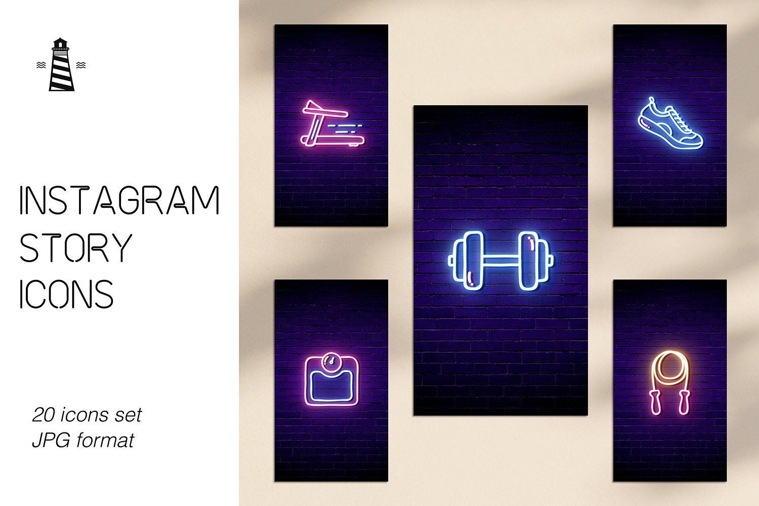 1500x1000 Gym Instagram Story Icons Neon Instagram Story Highlights Etsy