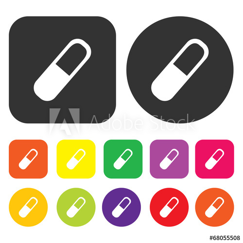 Plaster Icon Health And Fitness Symbol Round And Rectangle Col 500x500 Plaster Icon Health And Fitness Symbol Round And Rectangle Col