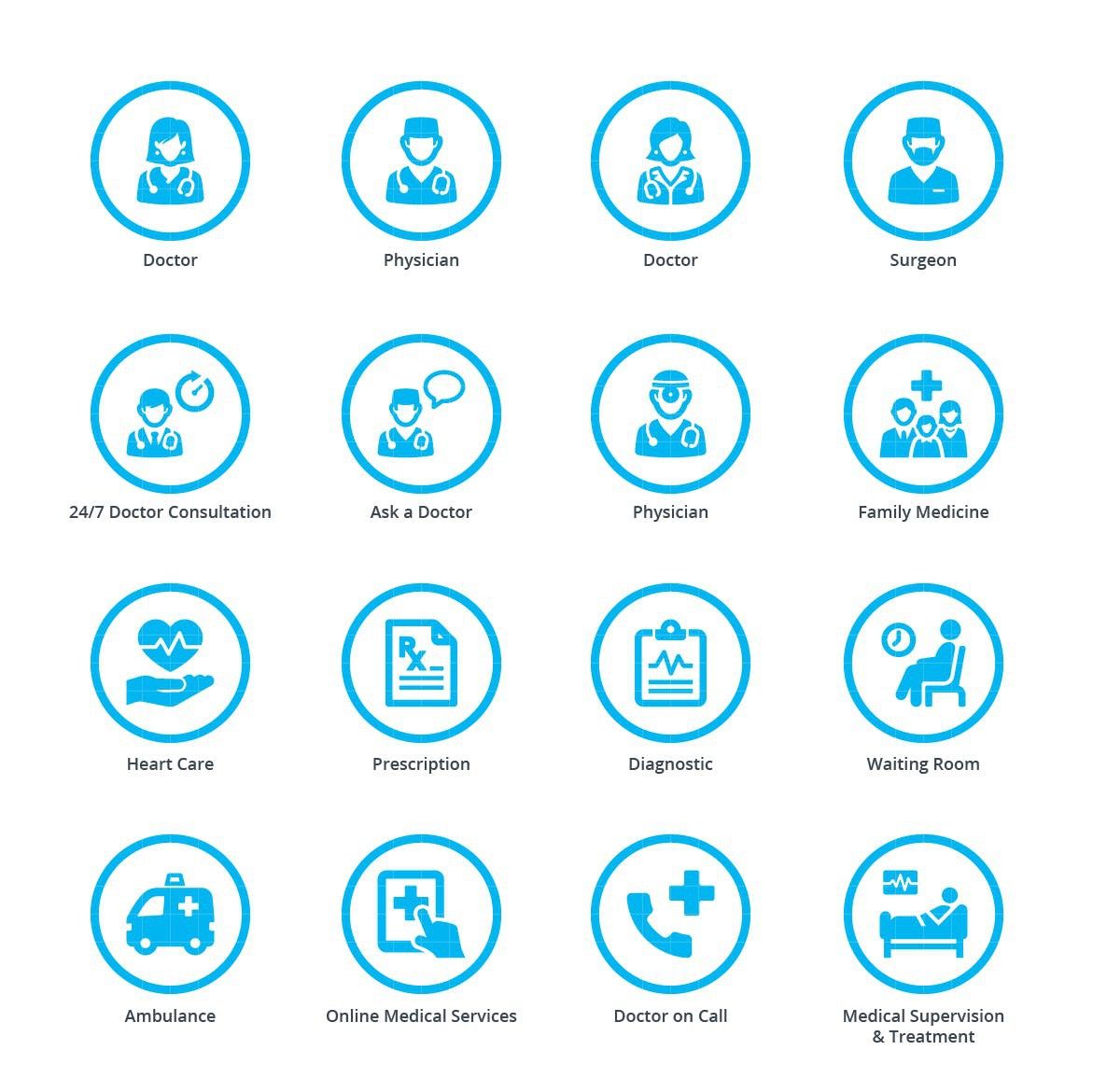 1171x1170 Medical Services Icons Set