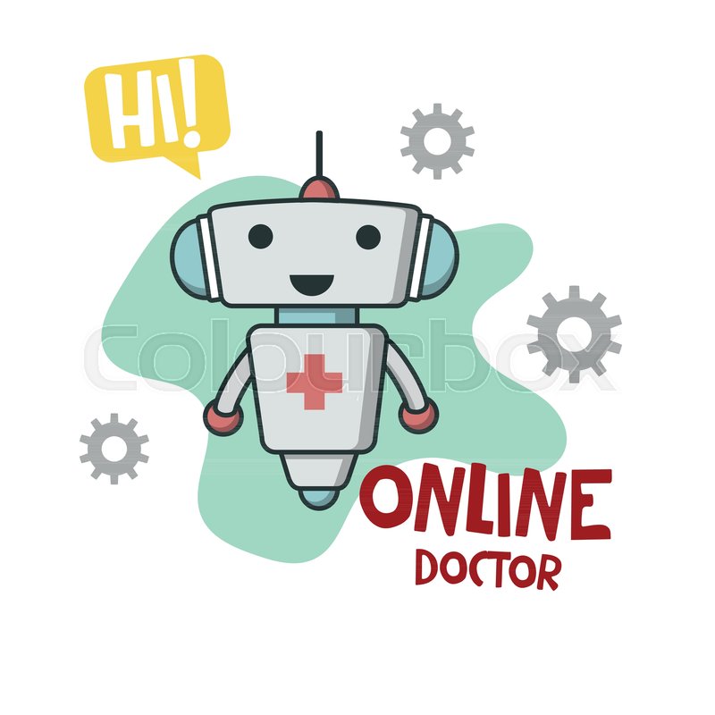 800x800 Online Doctor Bot Icon Healthcare Stock Vector Colourbox