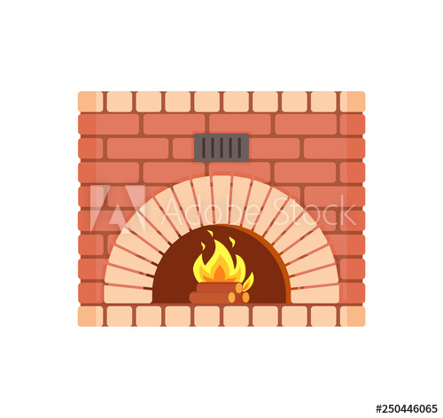 500x472 Fireplace Of Fireproof Brick, Arch Hearth, Brickwork Piece