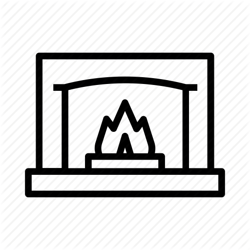 512x512 Fire, Fireplace, Fireside, Flame, Hearth, Heat, House Icon
