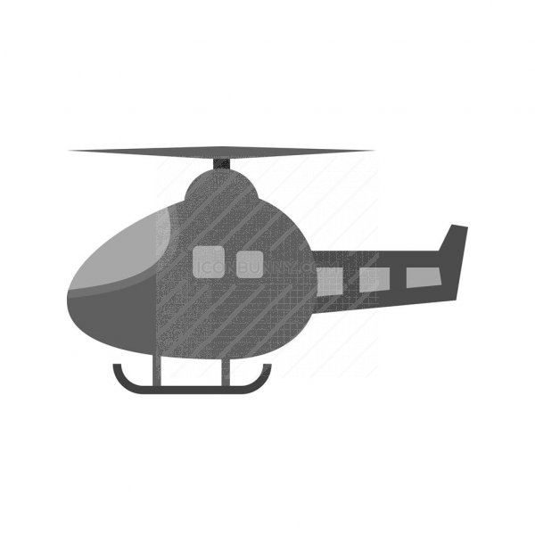 600x600 Helicopter I Greyscale Icon