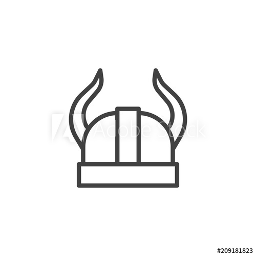 500x500 Viking Helmet Outline Icon Linear Style Sign For Mobile Concept