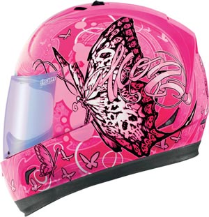 300x311 Icon Womens Motorcycle Helmets Chrysalis Pink Purple Butterfly