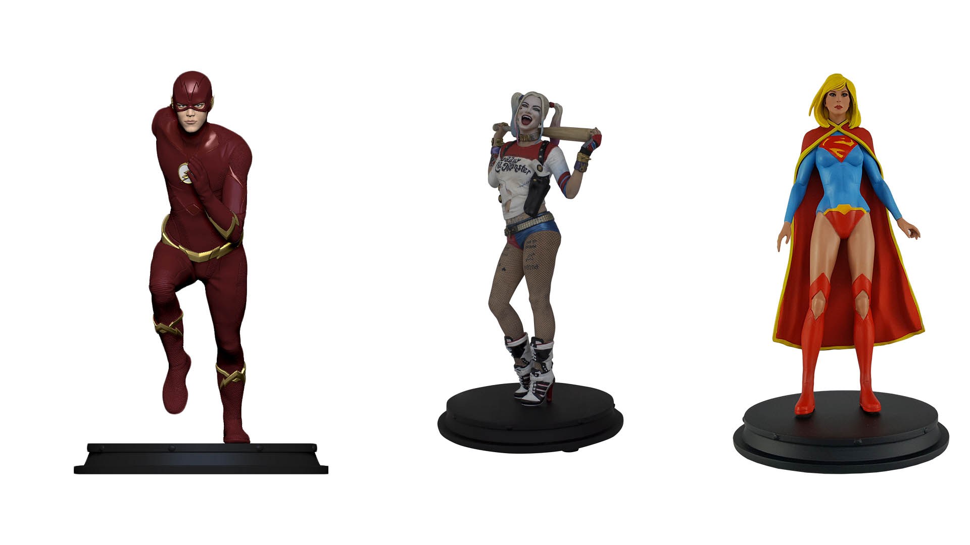 1920x1080 Icon Heroes Announces New Harley, Flash, And Supergirl Statues