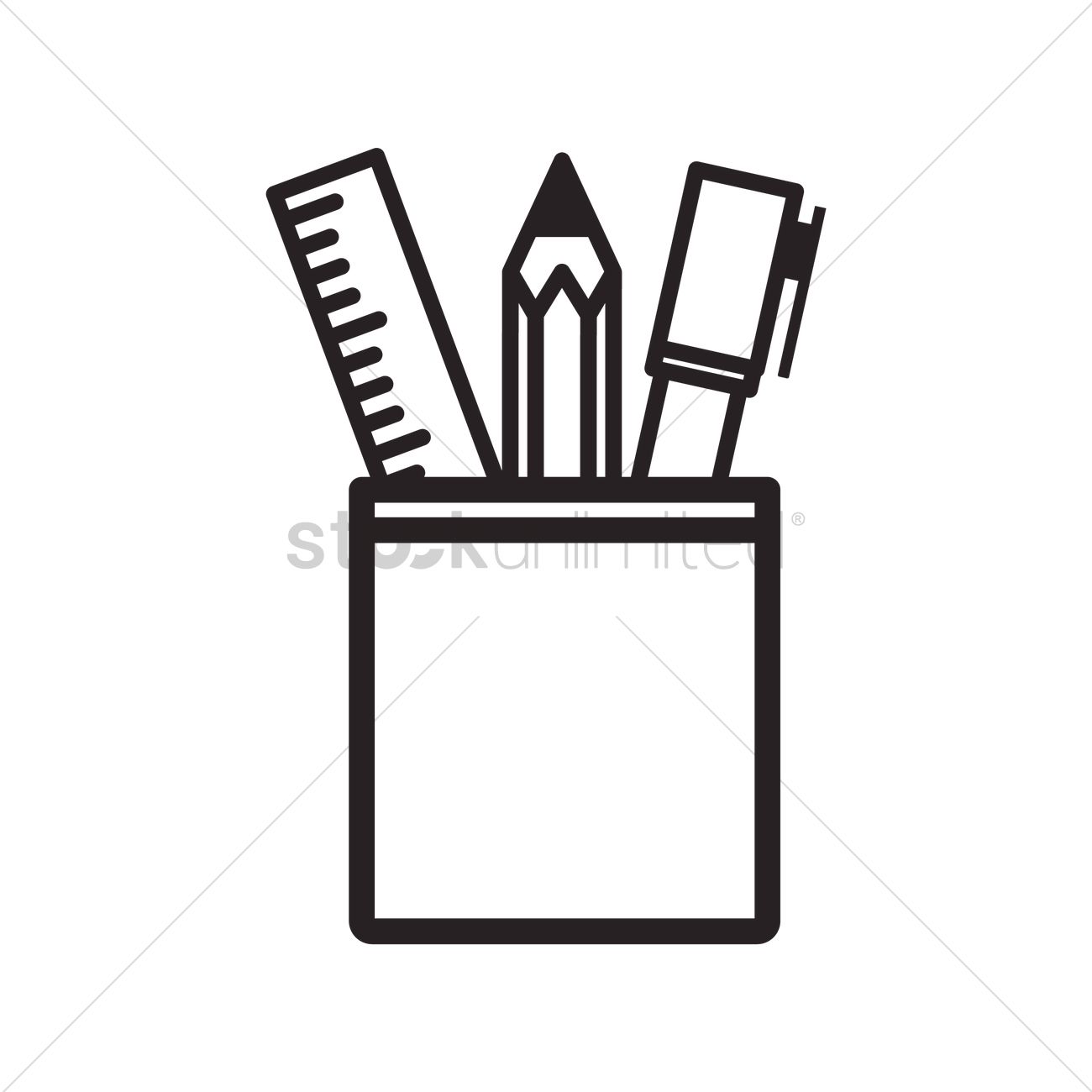 1300x1300 Stationery Holder Icon Vector Image