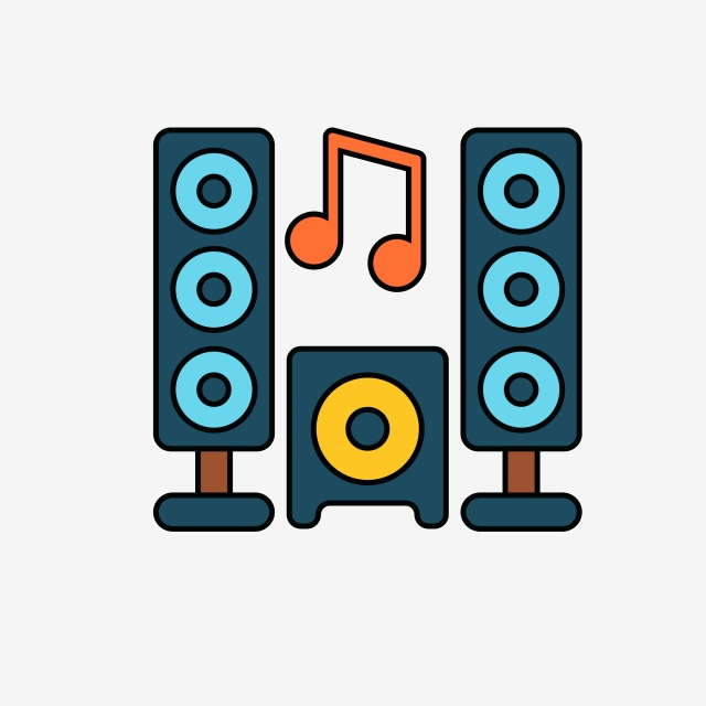 640x640 Home Theatre, Music Icon, Speaker, Cartoon Illustration Png