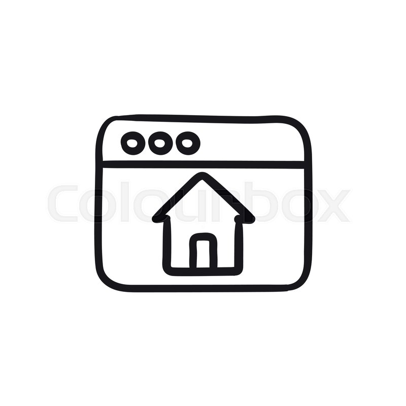 800x800 Homepage Vector Sketch Icon Isolated Stock Vector Colourbox