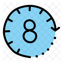 256x256 Eight Hours Icon Of Colored Outline Style