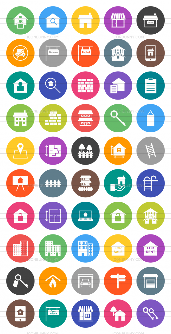 600x1171 Housing Flat Round Icons