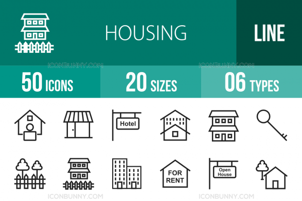 600x399 Housing Line Icons