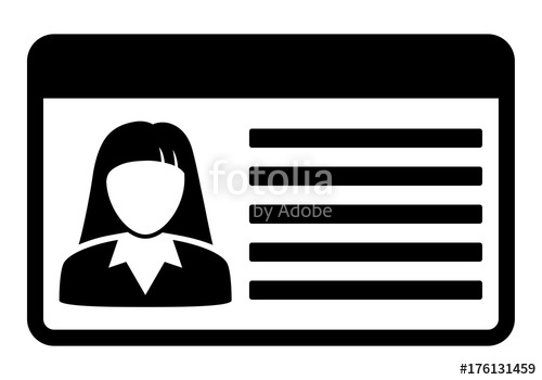 500x350 Driving Id License With Person Photo, Identification Card Icon