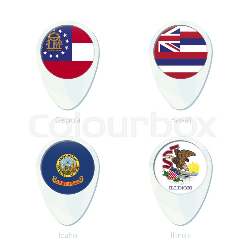Georgia, Hawaii, Idaho, Illinois Flag Stock Vector Colourbox 800x800 Georgia, Hawaii, Idaho, Illinois Flag Stock Vector Colourbox