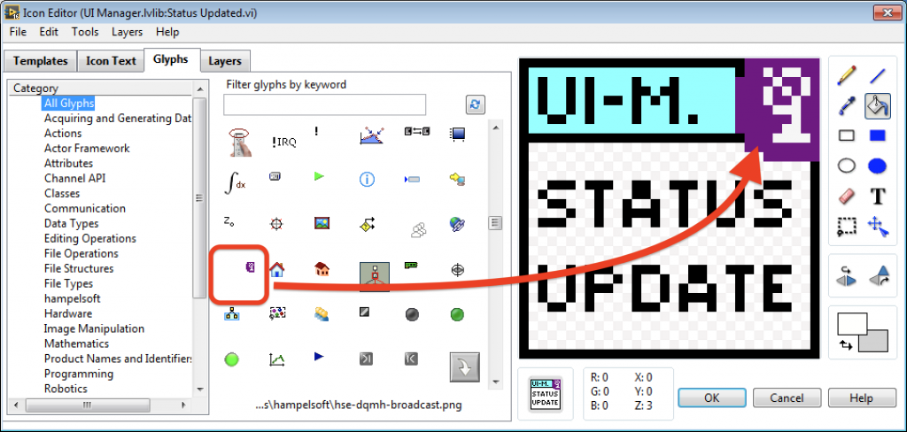 1024x488 Vi Scripting Add Glyph To Vi Icon Hampel Software Engineering