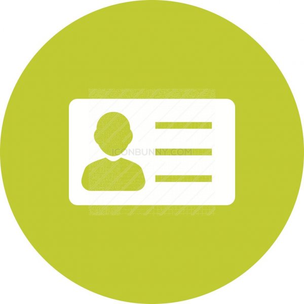 Id Card Flat Round Icon 600x600 Id Card Flat Round Icon
