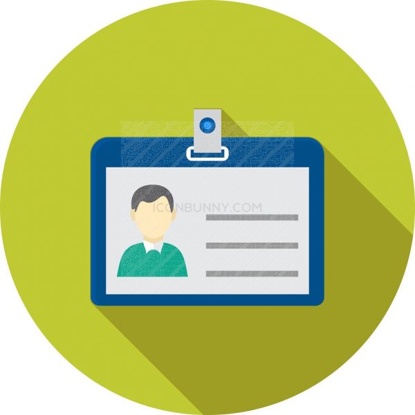 Id Card Flat Shadowed Icon 600x600 Id Card Flat Shadowed Icon