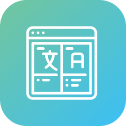 256x256 Translate Sentence Icon Of Line Style