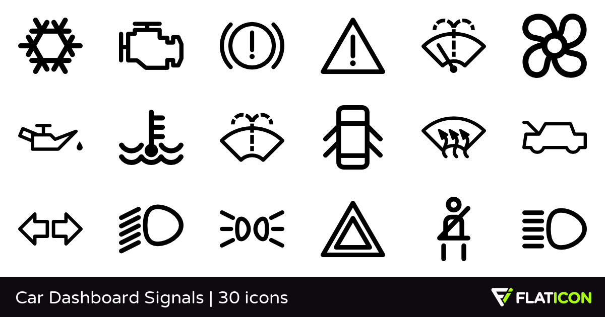 1200x630 Car Dashboard Signals Free Icons