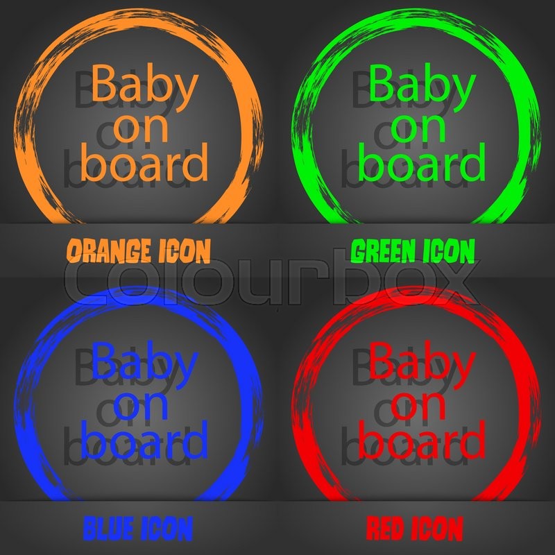 800x800 Baby On Board Sign Icon Infant In Car Stock Vector Colourbox