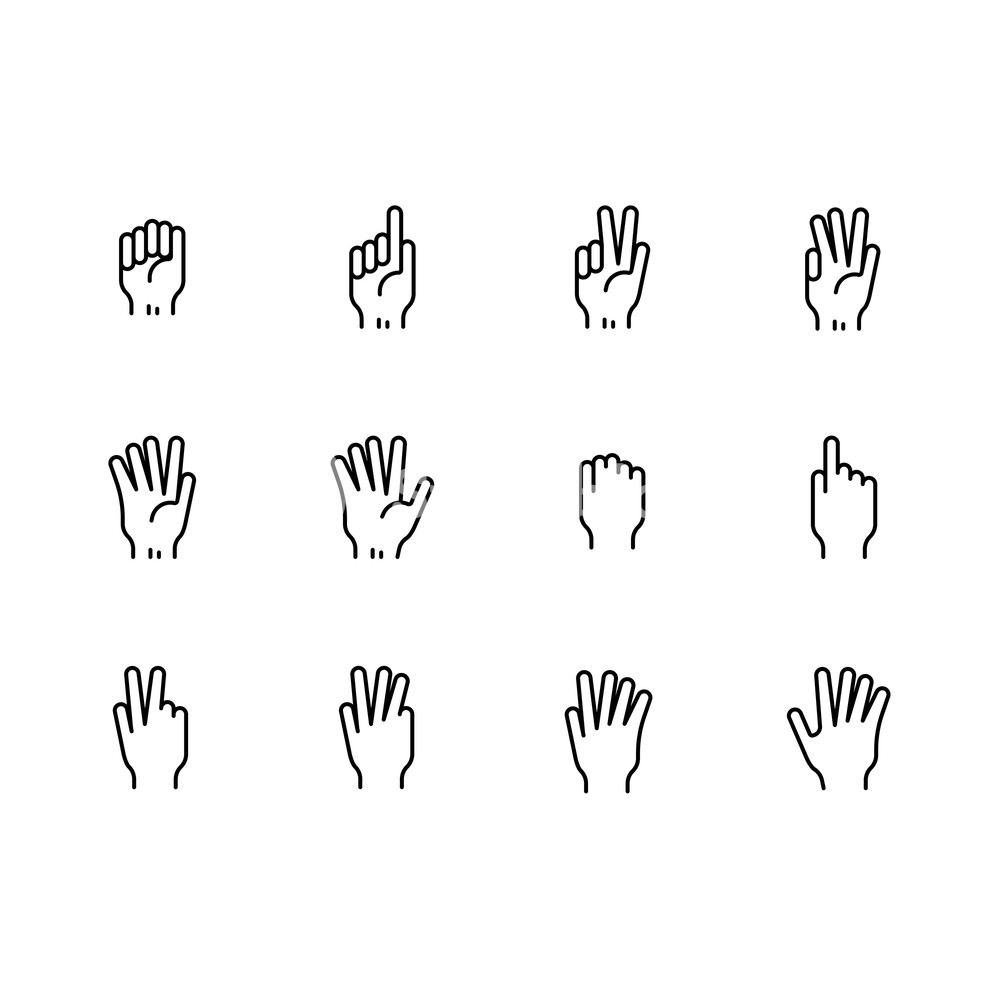 Simple Set Symbols Hand And Finge Gesture Line Icon Contains Such 1000x1000 Simple Set Symbols Hand And Finge Gesture Line Icon Contains Such