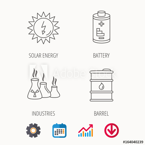 Solar Energy, Battery And Oil Barrel Icons Industries Linear Sign 500x500 Solar Energy, Battery And Oil Barrel Icons Industries Linear Sign