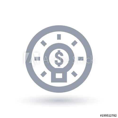 500x500 Lightbulb With Dollar Sign In Circle Outline Money Idea Icon