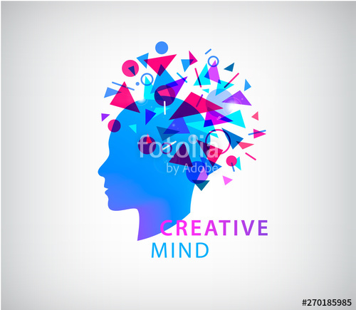 500x435 Vector Creative Mind, Human Head Logo Concept Illustration