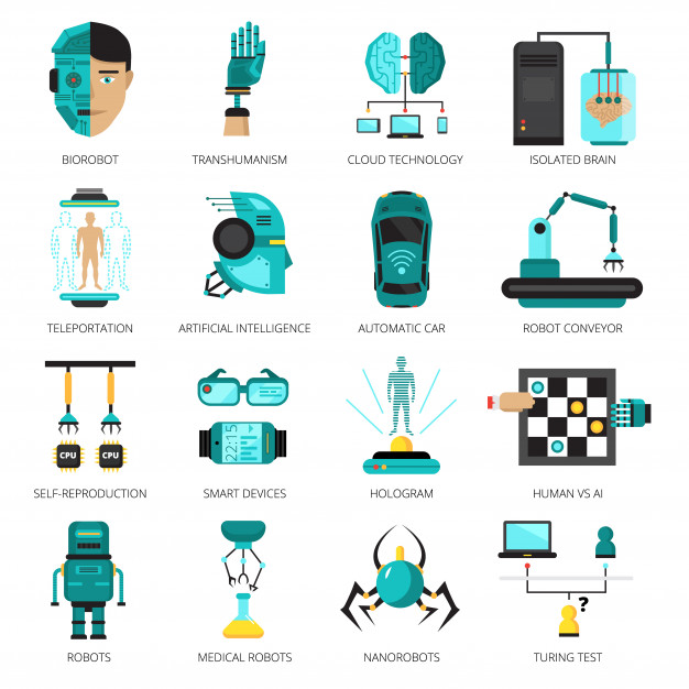 626x626 Colored Artificial Intelligence Icon Set Vector Free Download