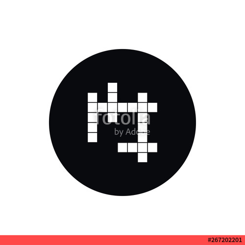500x500 Crossword Vector Icon, Intelligence Symbol Simple, Flat Design