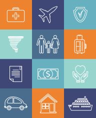 192x235 Family Auto And Home Insurance Flat Icons Vector Art Illustration