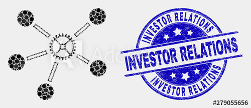 500x216 Pixel Gear Links Mosaic Icon And Investor Relations Seal Stamp