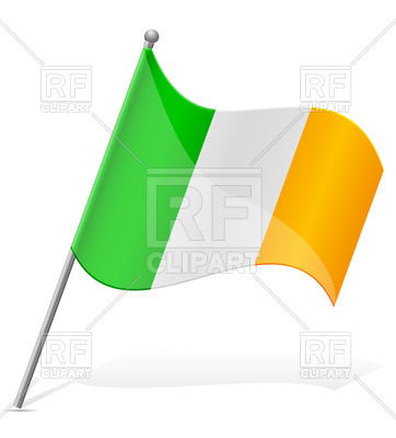 362x400 Icon Of Wavy Flag Of Ireland Isolated On White Background Vector