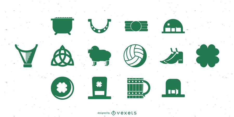 900x450 Ireland Flat Icon Silhouette