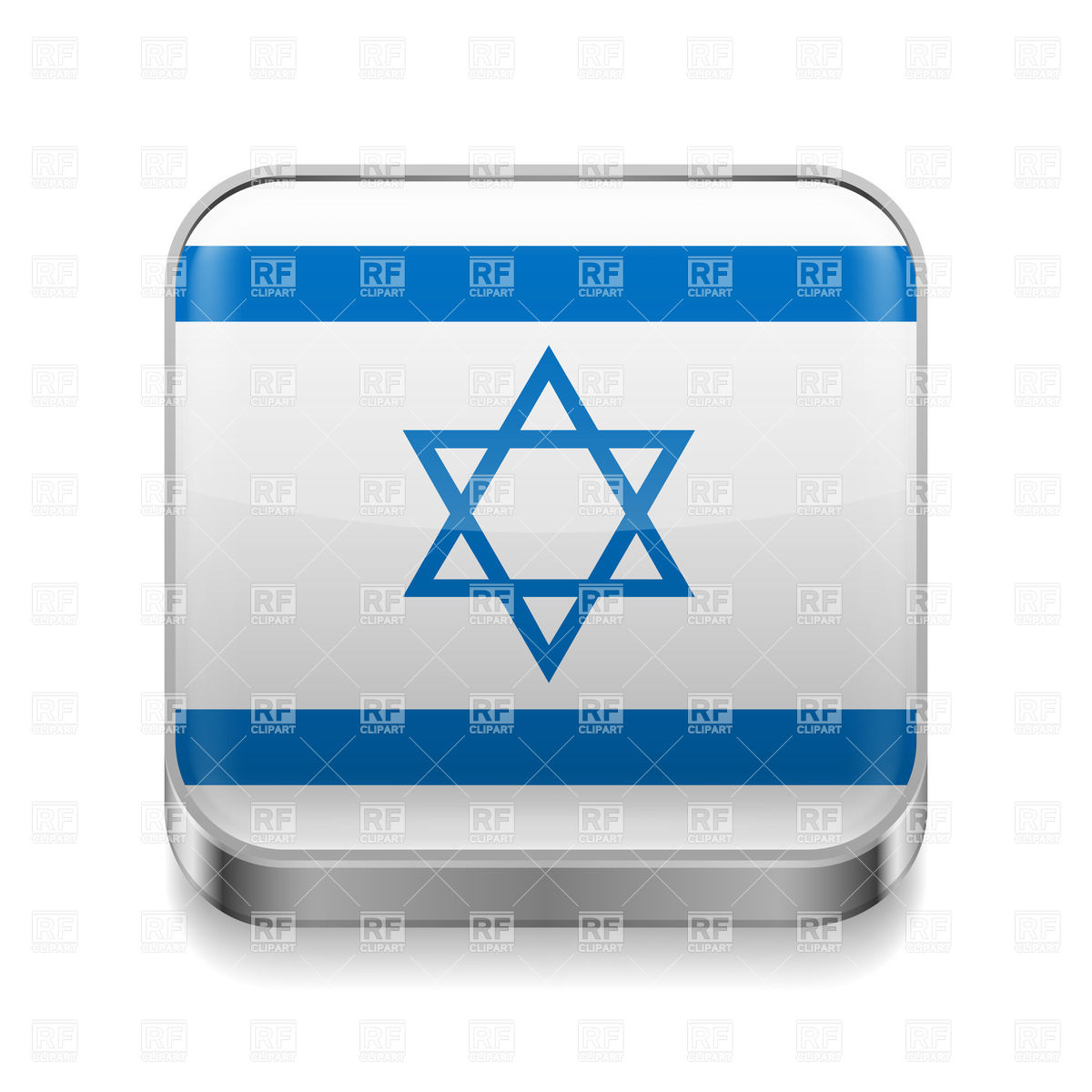 1200x1200 Flag Of Israel On Metal Square Icon Vector Image Of Icons